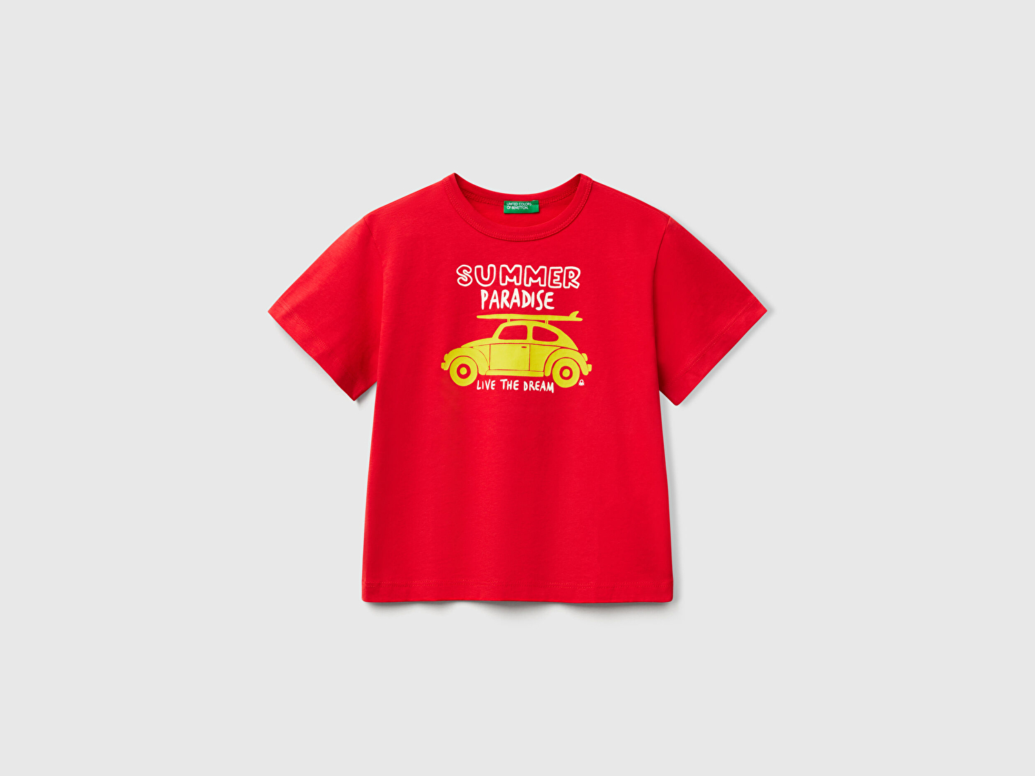 Benetton Erkek Bebek Kırmızı Grafik Baskılı Kısa Kollu T-Shirt