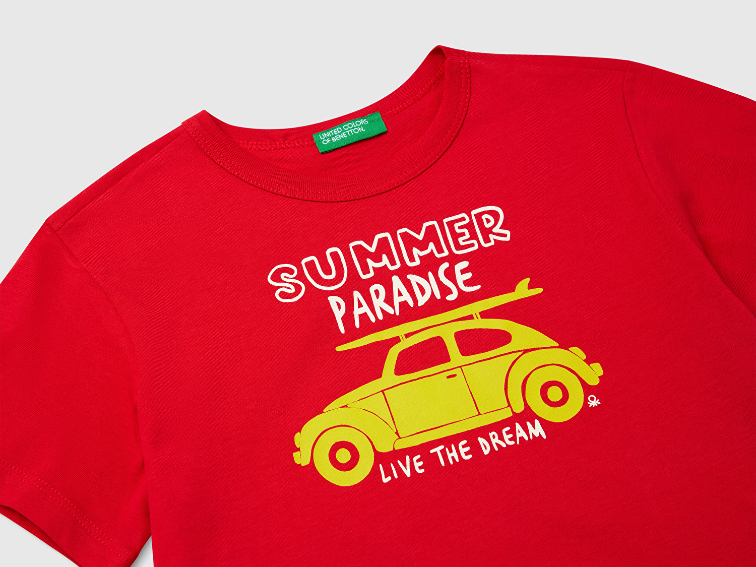 Benetton Erkek Bebek Kırmızı Grafik Baskılı Kısa Kollu T-Shirt