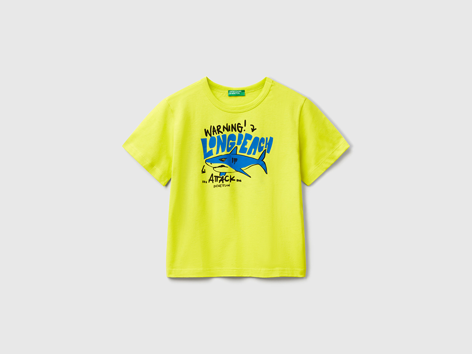 Benetton Erkek Bebek Sarı Grafik Baskılı Kısa Kollu T-Shirt