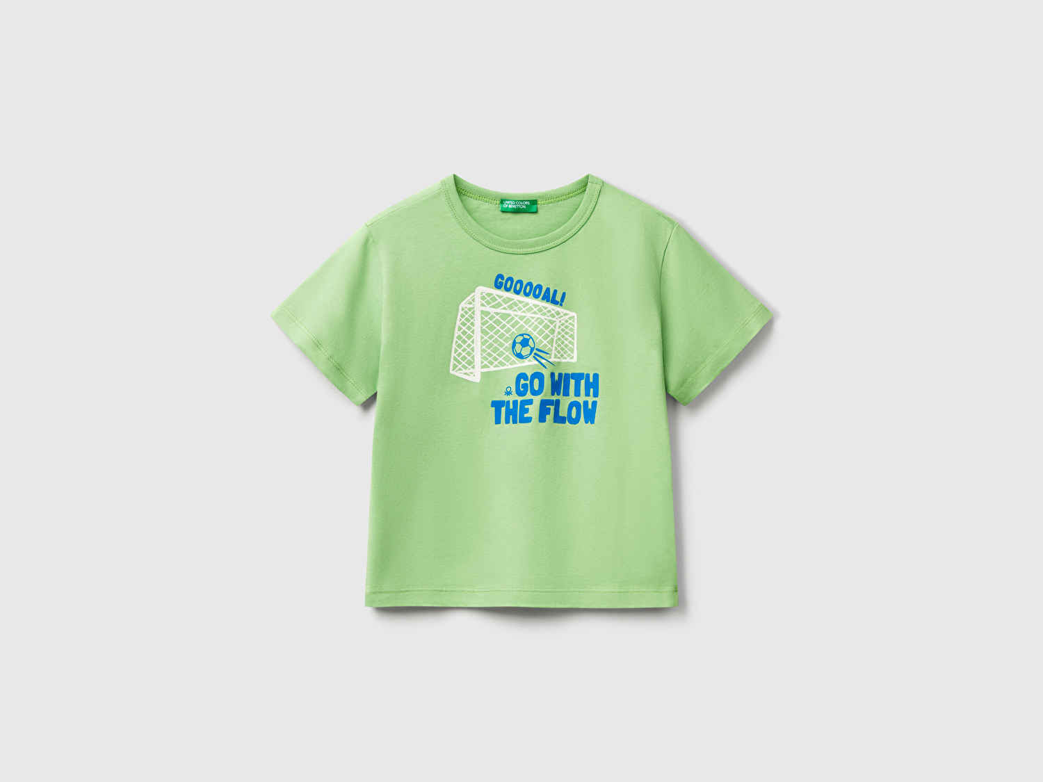 Benetton Erkek Bebek Fıstık Yeşili Grafik Baskılı Kısa Kollu T-Shirt