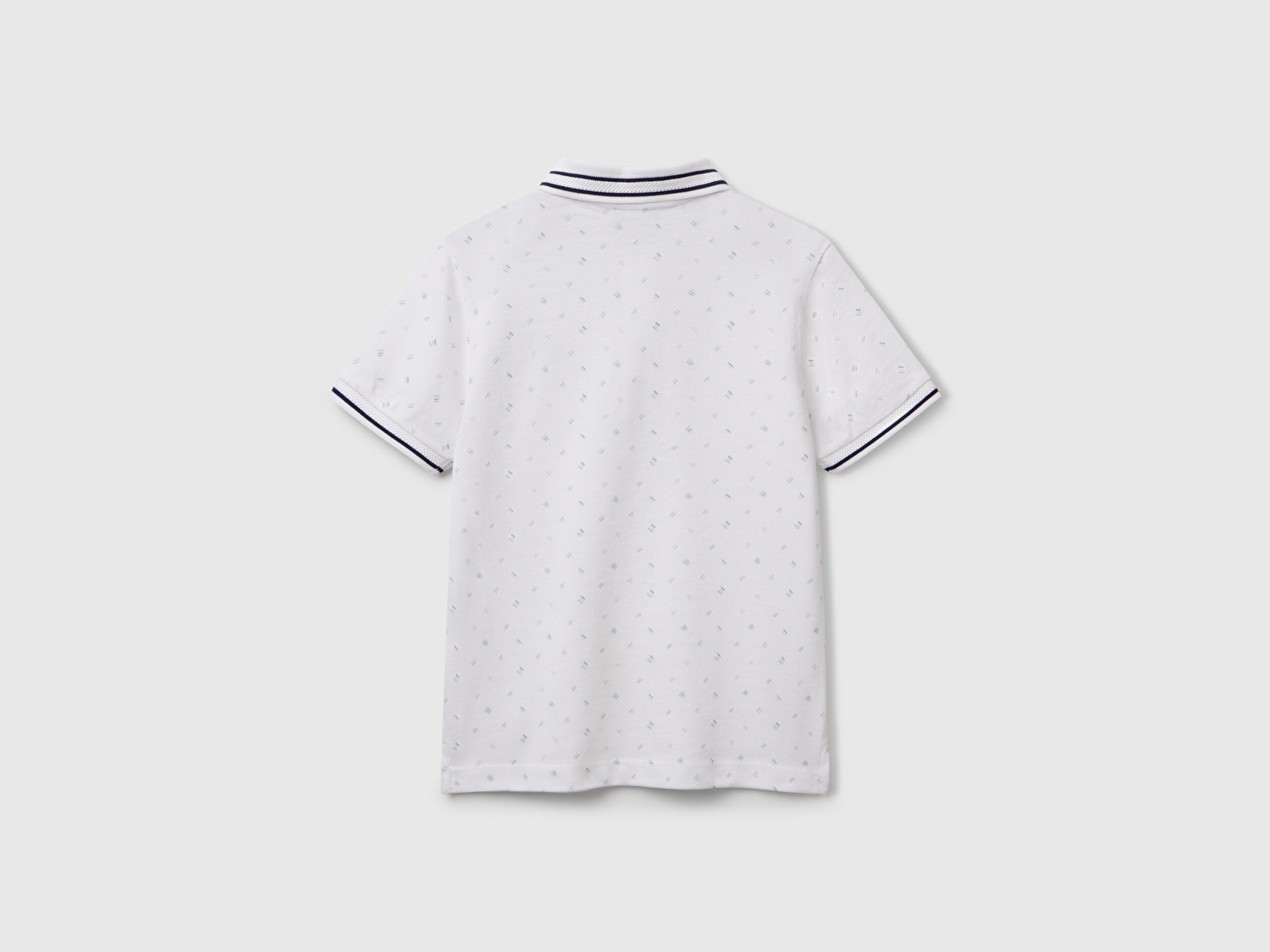Benetton Erkek Çocuk Beyaz Desenli Çizgili Polo T-Shirt