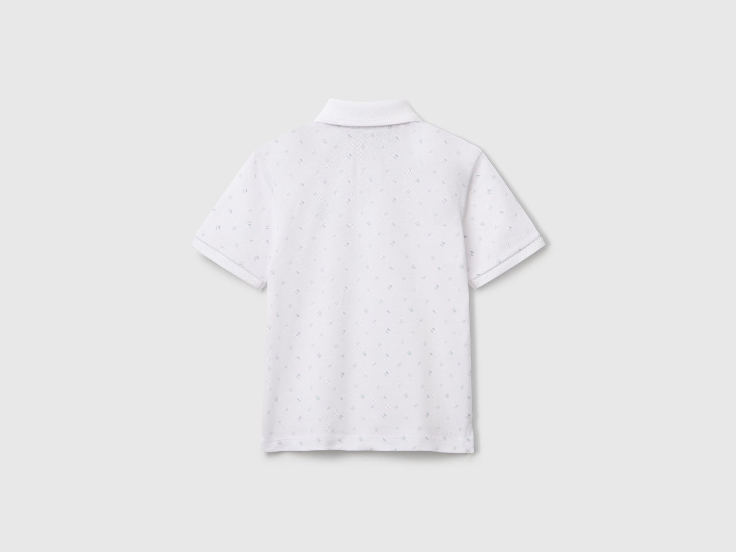 Benetton Erkek Bebek Beyaz Puantiye Desenli Logo Detaylı Polo T-Shirt