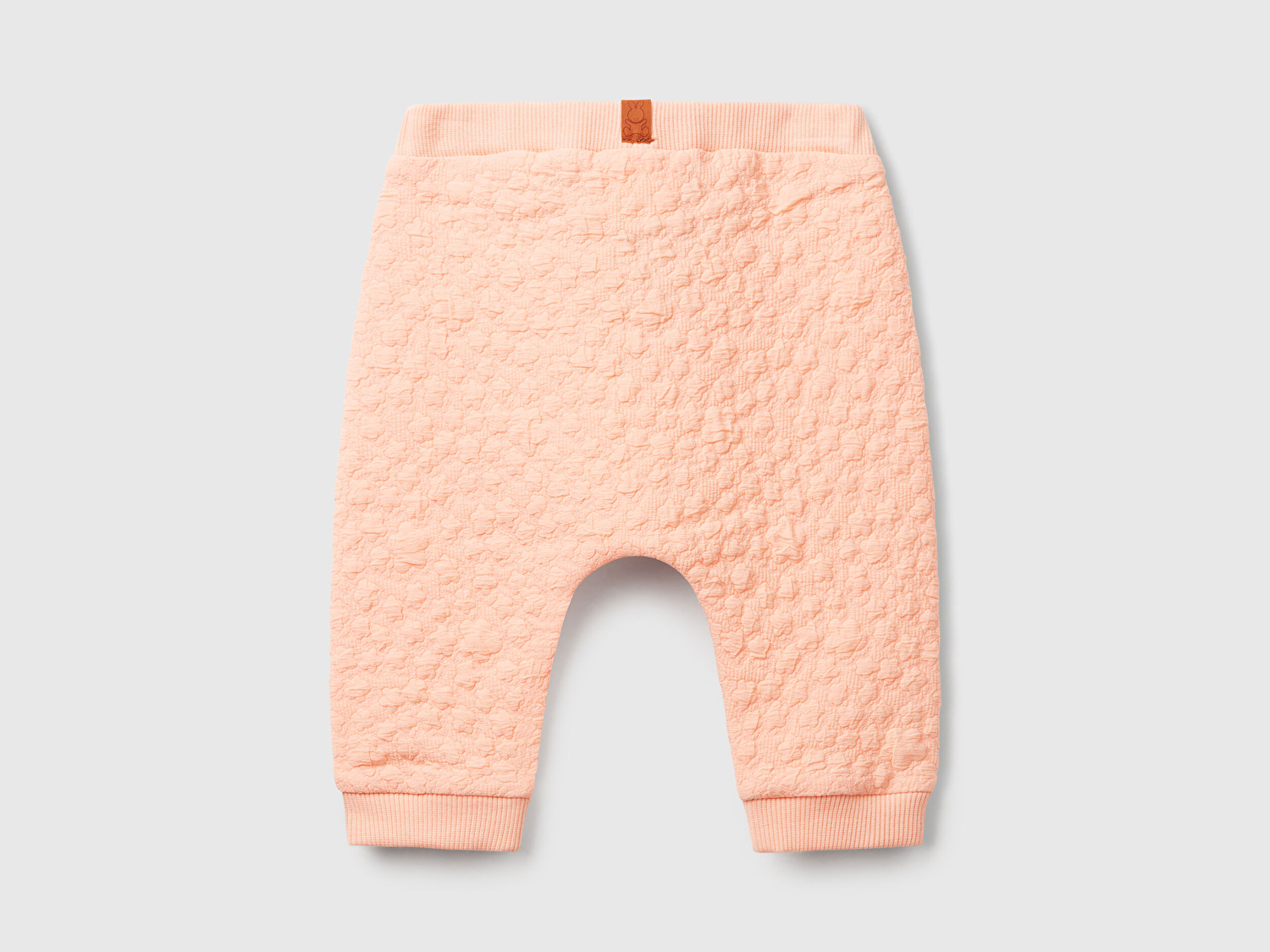 Benetton Bebek Yavruağzı Jakarlı Logo Detaylı Dekoratif İpli Ribanalı Eşofman Altı