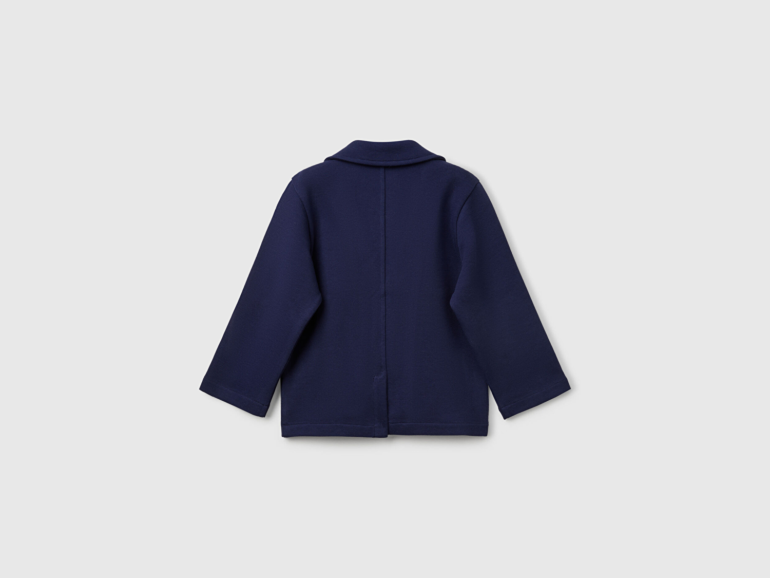 Benetton Erkek Bebek Lacivert İşlemeli Logolu Çift Cepli ve Düğmeli Relax Fit Blazer Ceket