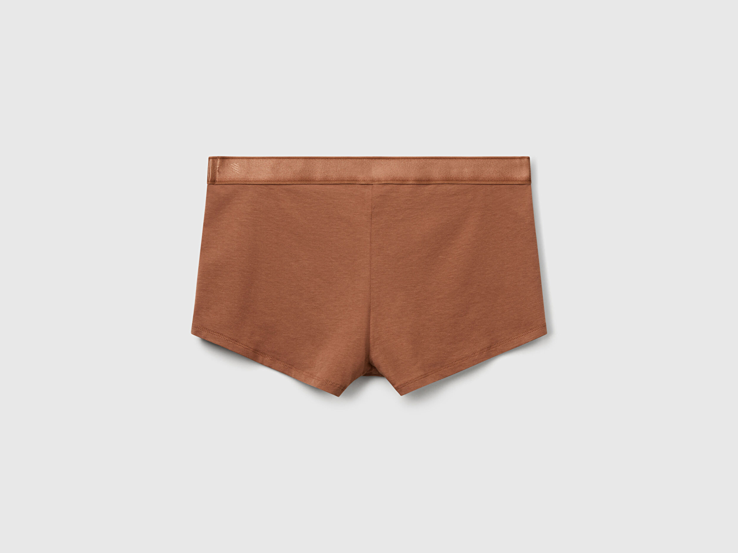 Benetton Erkek Kahverengi Pamuk Karışımlı Beli Logo Baskılı Boxer