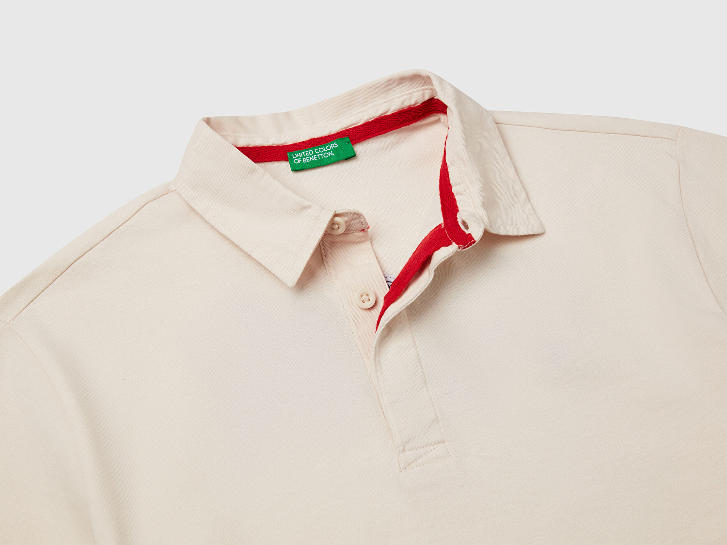 Benetton Erkek Çocuk Ekru İşleme Detaylı Polo Yaka Rugby T-Shirt