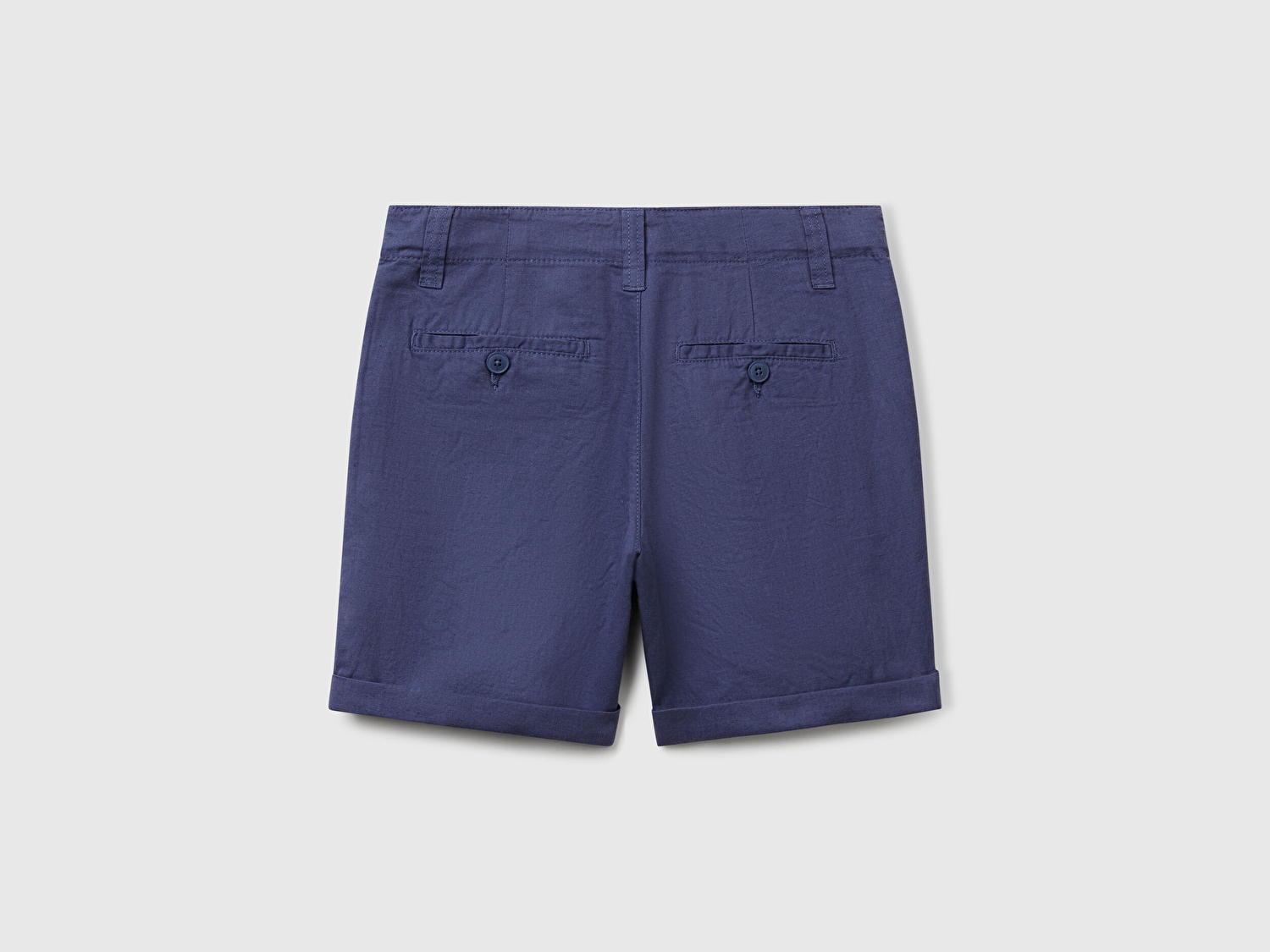 Benetton Erkek Çocuk Lacivert Paçası Kıvrılmış Regular Fit Bermuda Şort