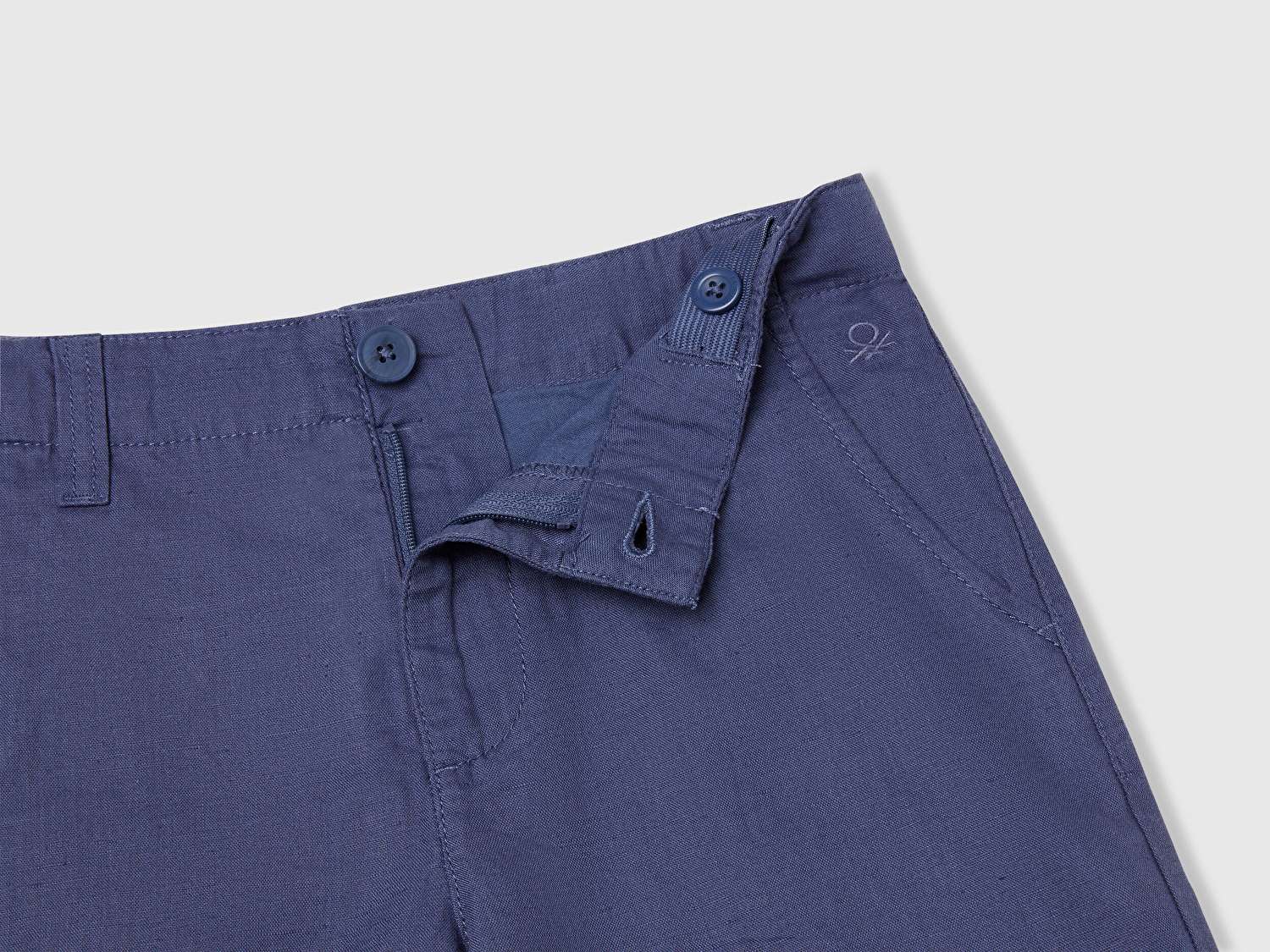 Benetton Erkek Çocuk Lacivert Paçası Kıvrılmış Regular Fit Bermuda Şort