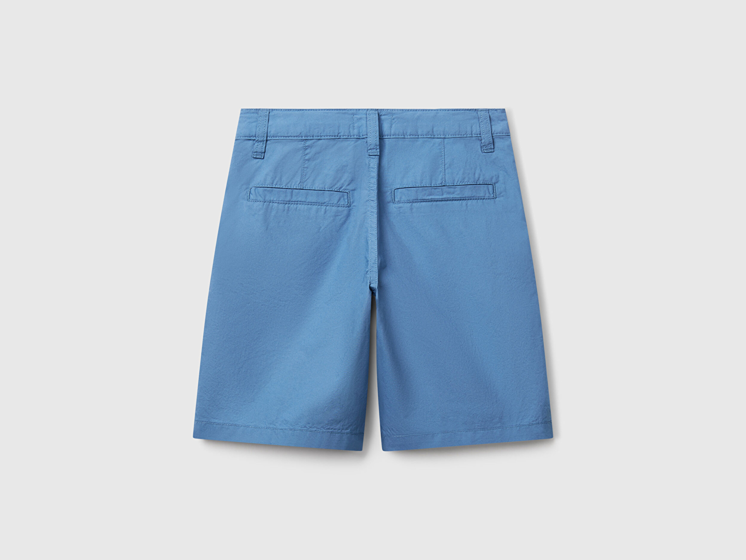 Benetton Erkek Çocuk Havacı Mavi Cepli Regular Fit Denim Bermuda Şort