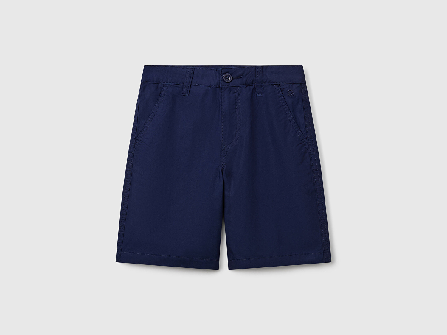 Benetton Erkek Çocuk Lacivert Cepli Regular Fit Denim Bermuda Şort