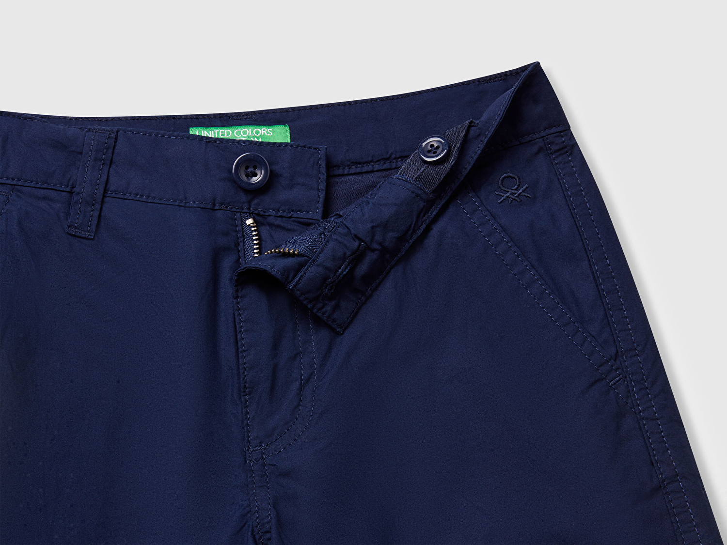 Benetton Erkek Çocuk Lacivert Cepli Regular Fit Denim Bermuda Şort
