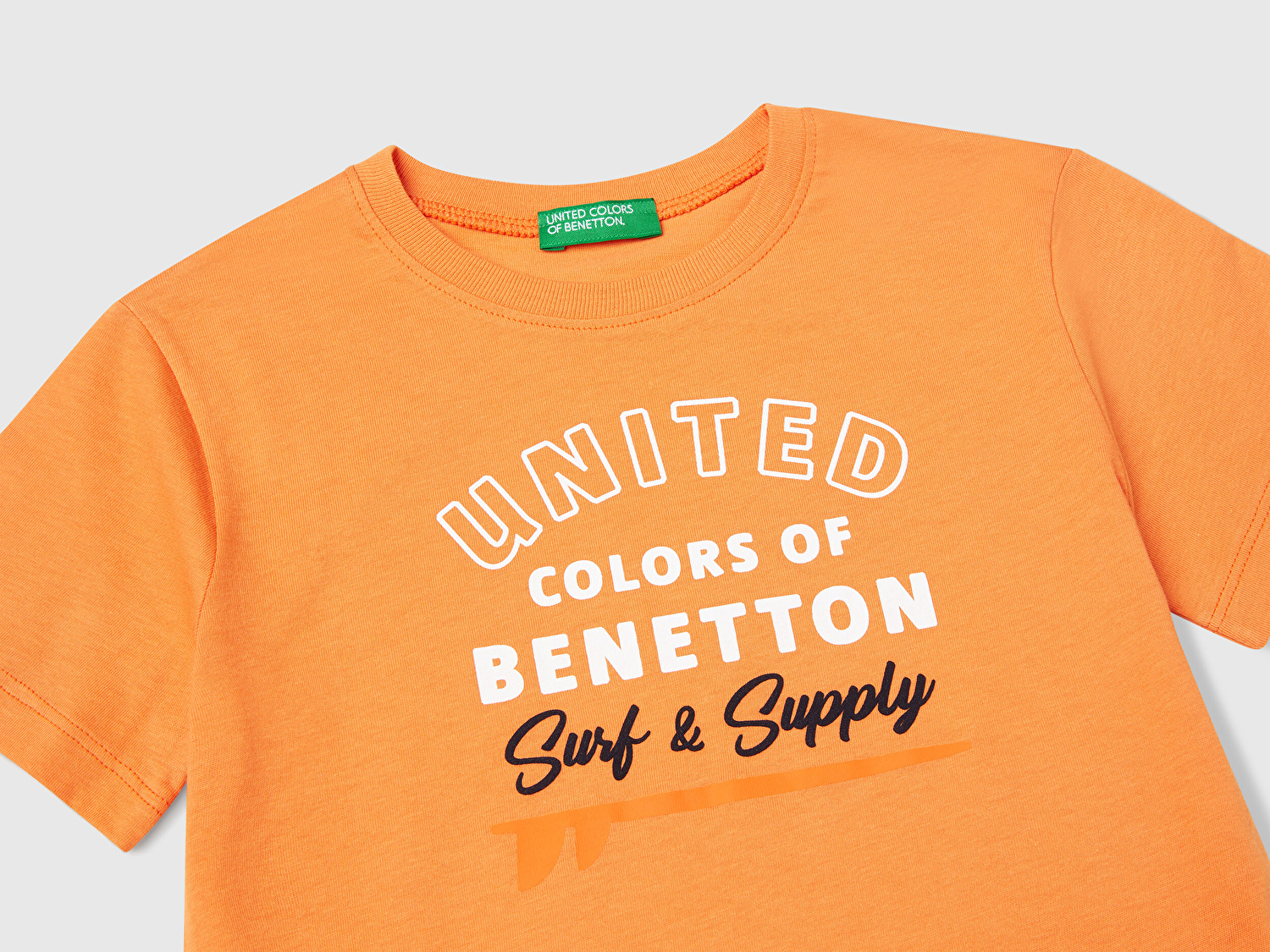 Benetton Erkek Bebek Turuncu Benetton Logo Baskılı T-Shirt