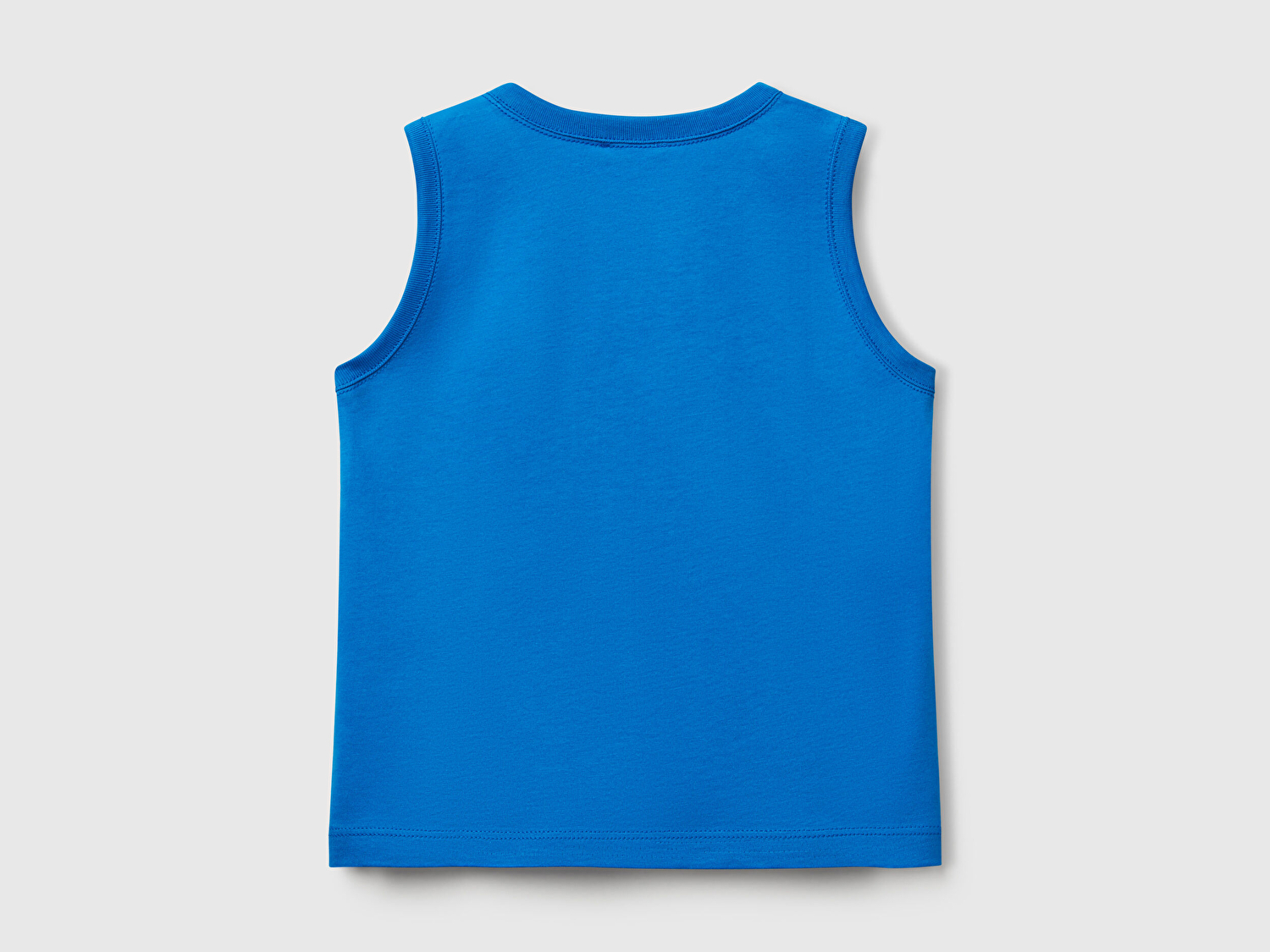 Benetton Erkek Bebek Saks Mavi Benetton Logo Baskılı Kabartma Detaylı Atlet