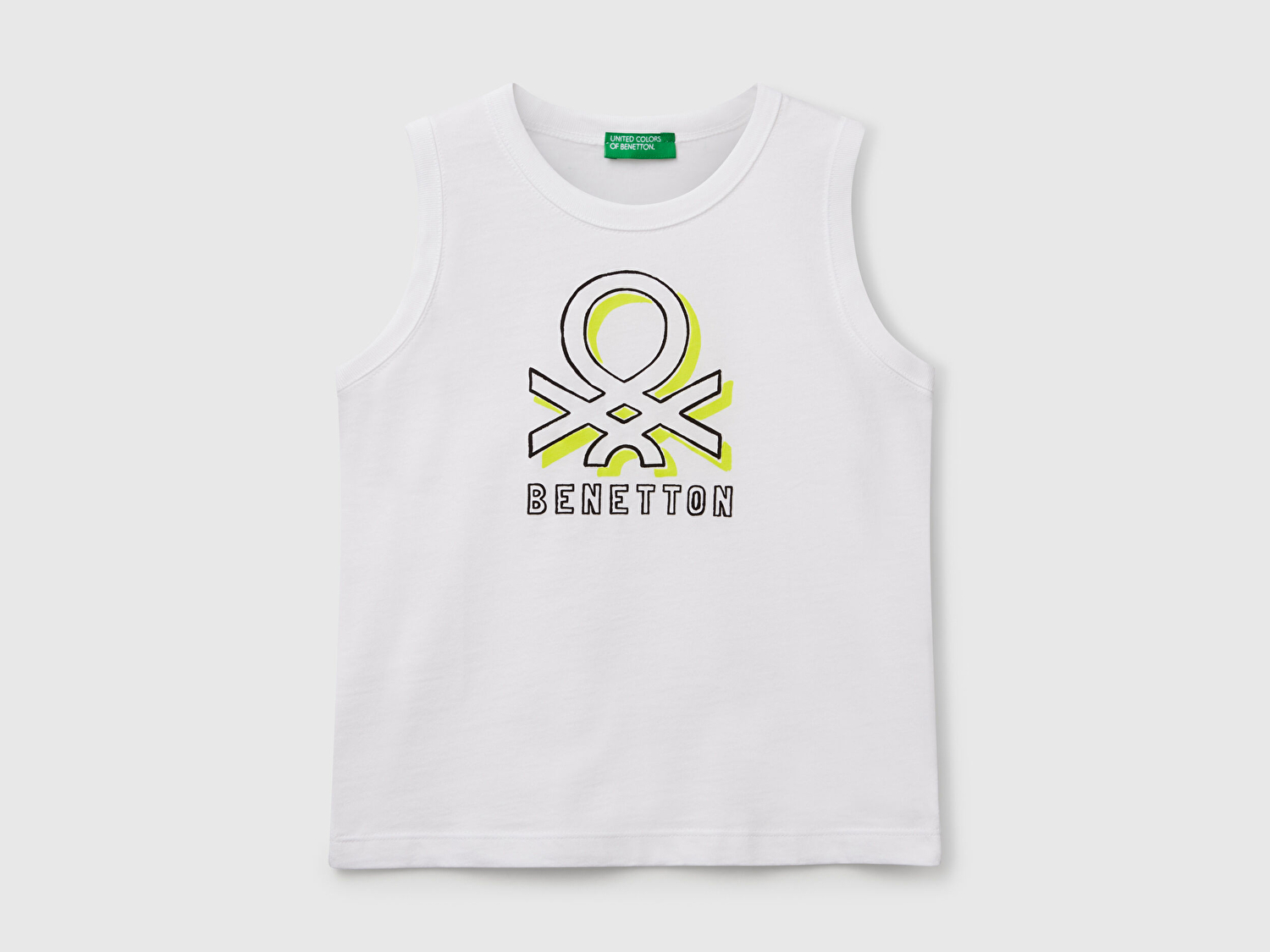 Benetton Erkek Bebek Beyaz Benetton Logo Baskılı Kabartma Detaylı Atlet
