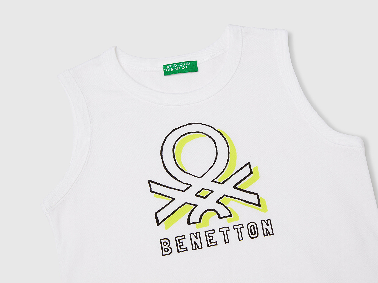 Benetton Erkek Bebek Beyaz Benetton Logo Baskılı Kabartma Detaylı Atlet