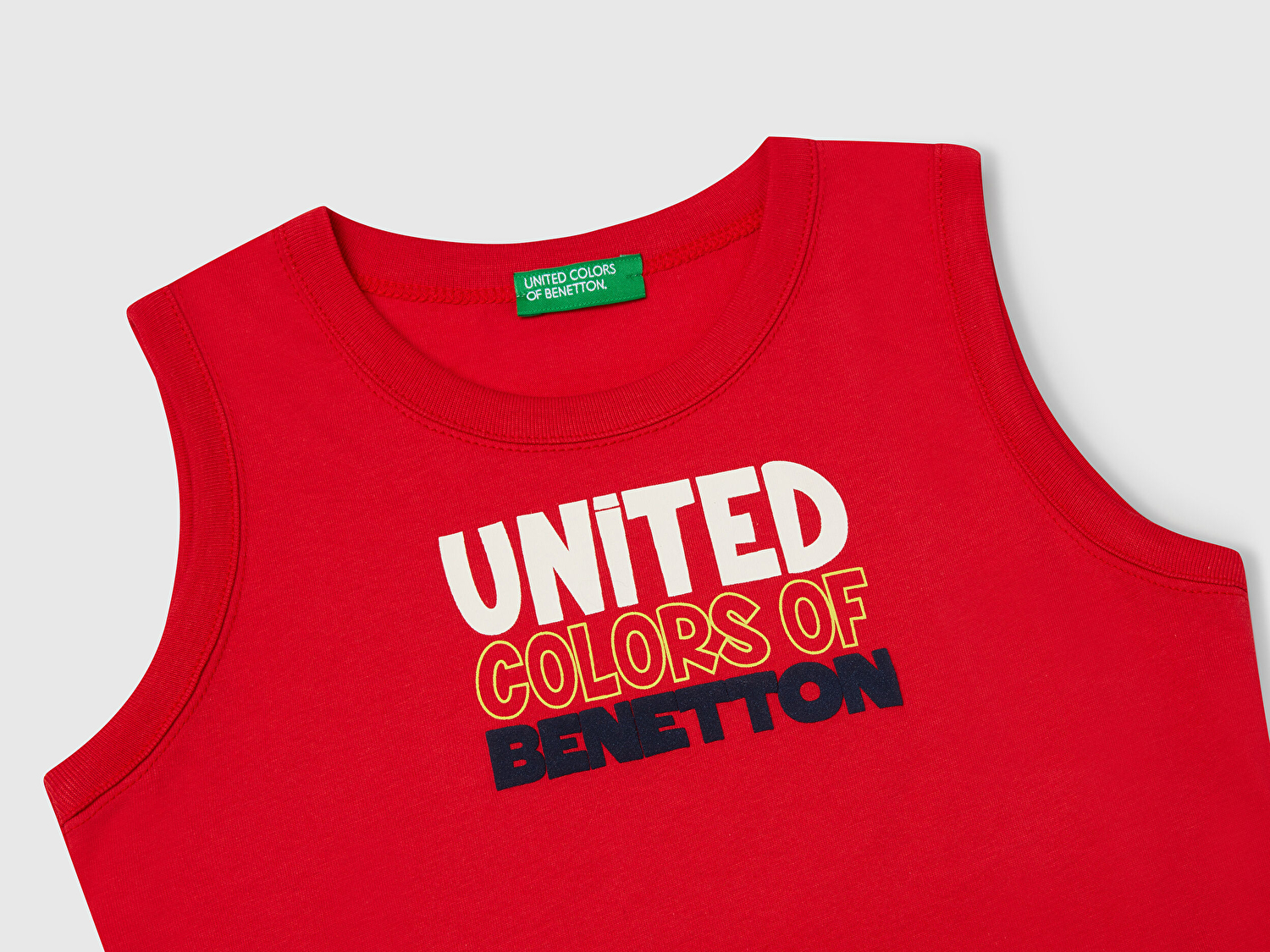 Benetton Erkek Bebek Kırmızı Benetton Logo Baskılı Kabartma Detaylı Atlet