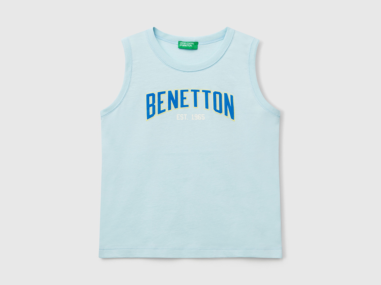 Benetton Erkek Bebek Turkuaz Benetton Logo Baskılı Kabartma Detaylı Atlet