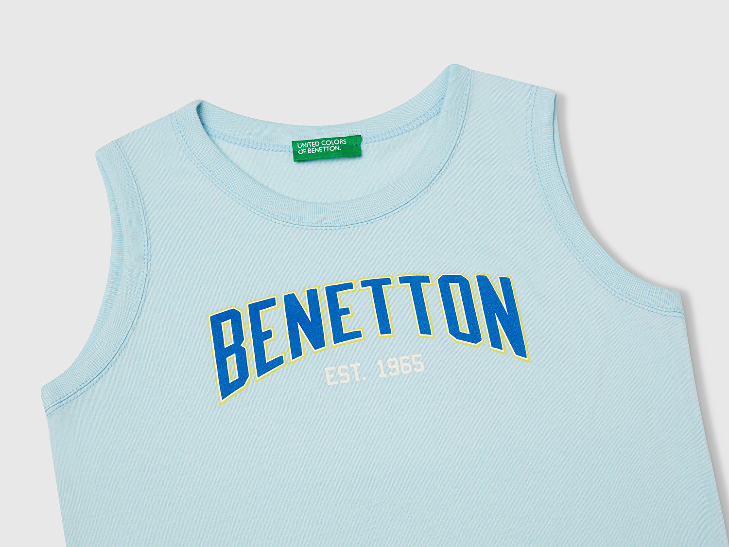 Benetton Erkek Bebek Turkuaz Benetton Logo Baskılı Kabartma Detaylı Atlet