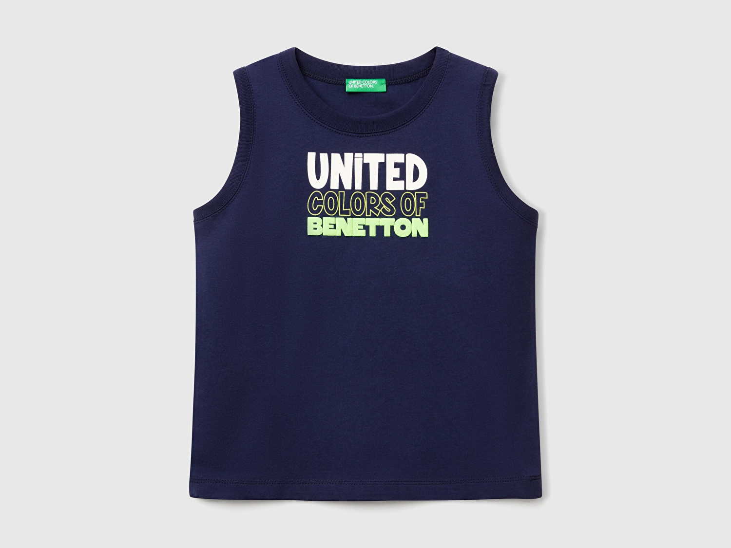 Benetton Erkek Bebek Lacivert Benetton Logo Baskılı Kabartma Detaylı Atlet