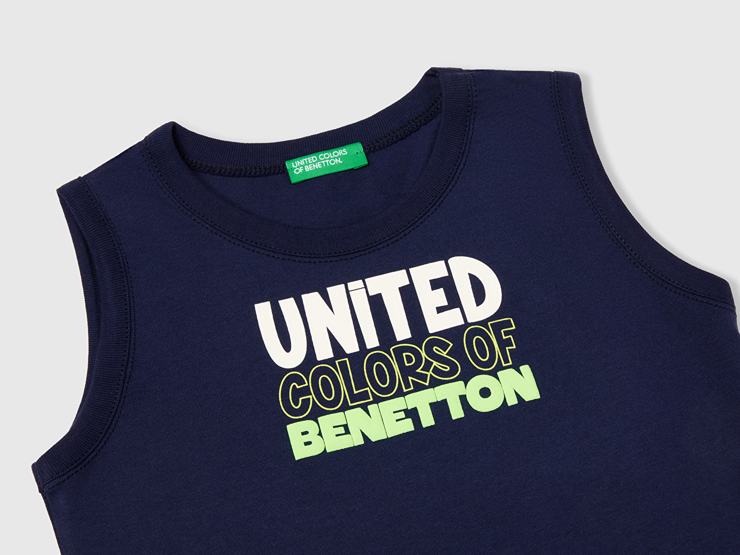 Benetton Erkek Bebek Lacivert Benetton Logo Baskılı Kabartma Detaylı Atlet