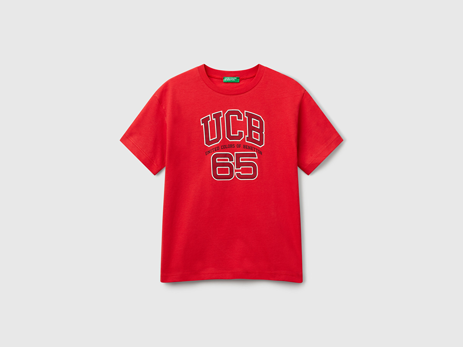 Benetton Erkek Çocuk Kırmızı Benetton Logo Baskılı T-Shirt