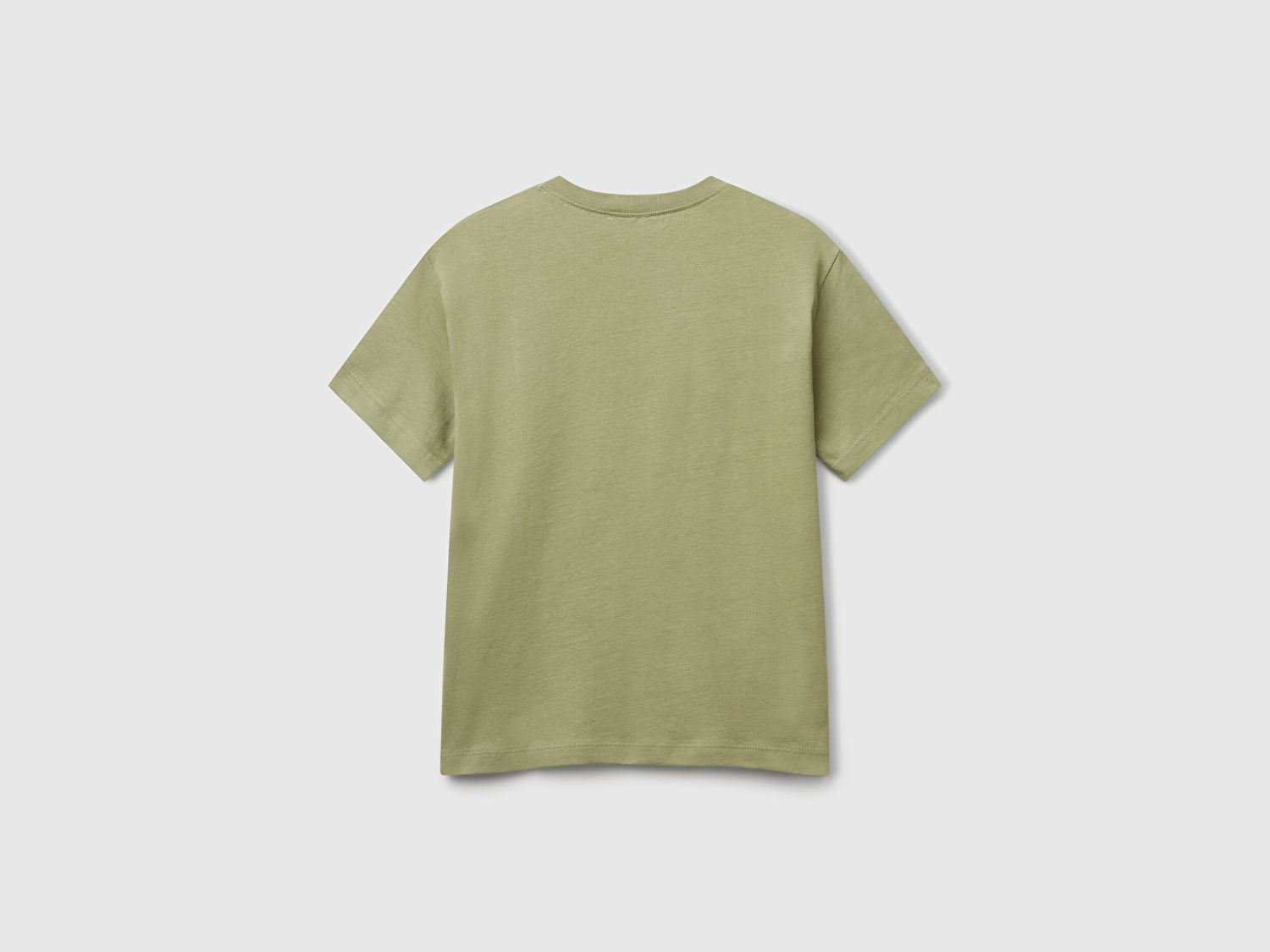 Benetton Erkek Çocuk Haki Benetton Logo Baskılı T-Shirt