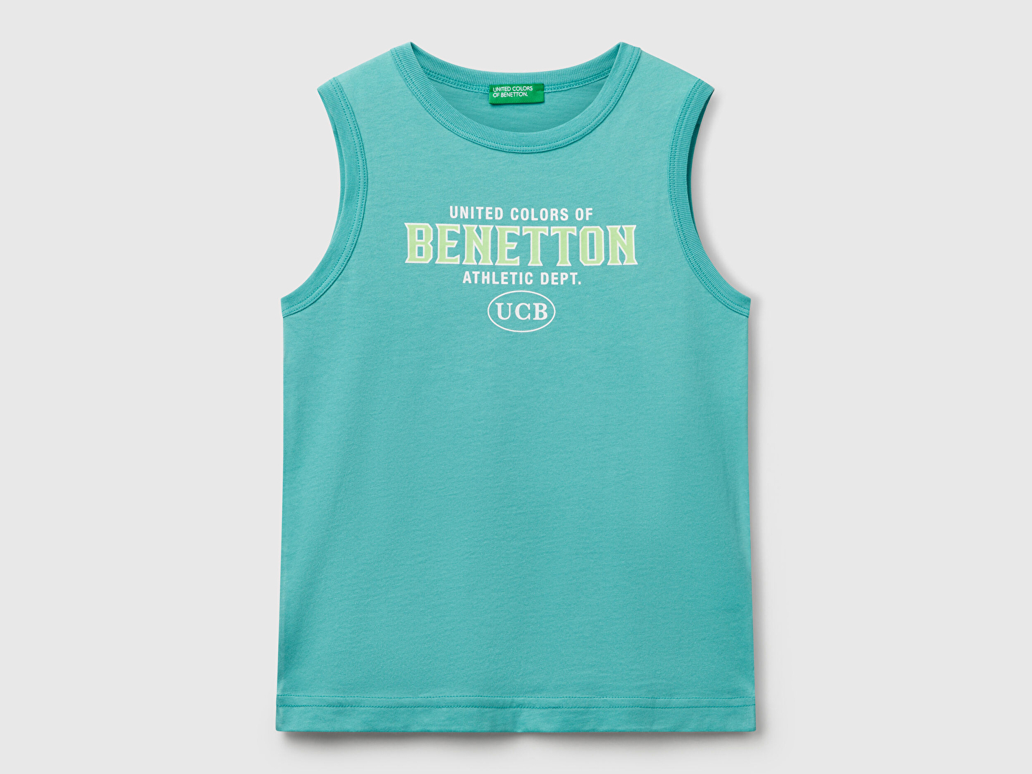 Benetton Erkek Çocuk Mint Yeşili Benetton Logo Baskılı Atlet