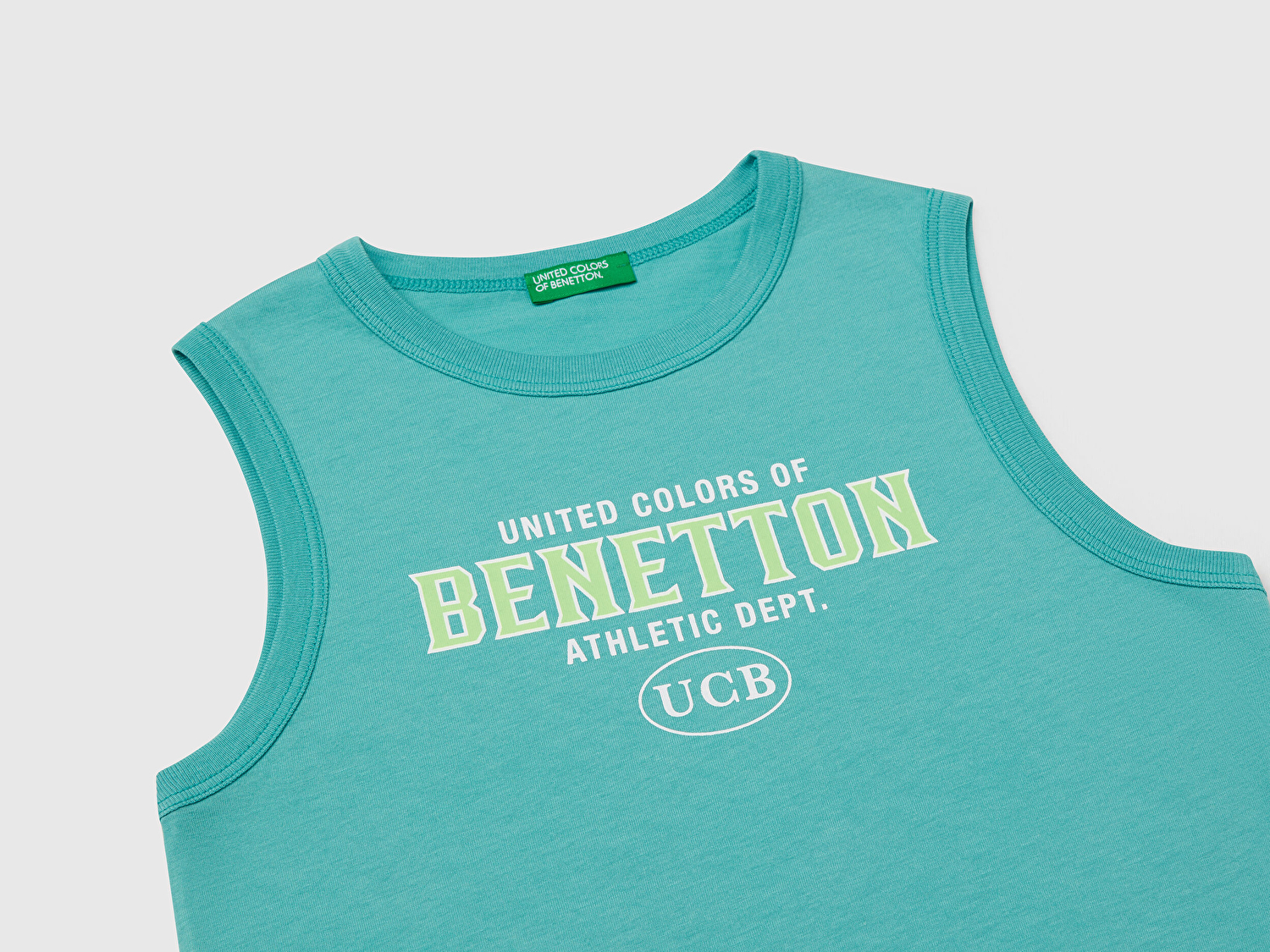 Benetton Erkek Çocuk Mint Yeşili Benetton Logo Baskılı Atlet