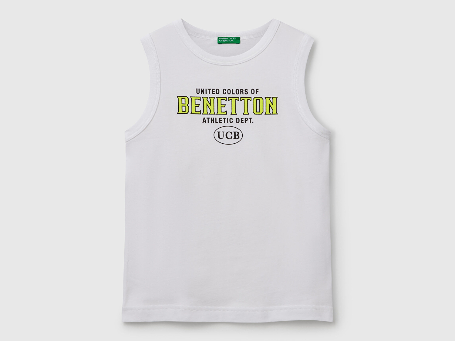 Benetton Erkek Çocuk Beyaz Benetton Logo Baskılı Atlet