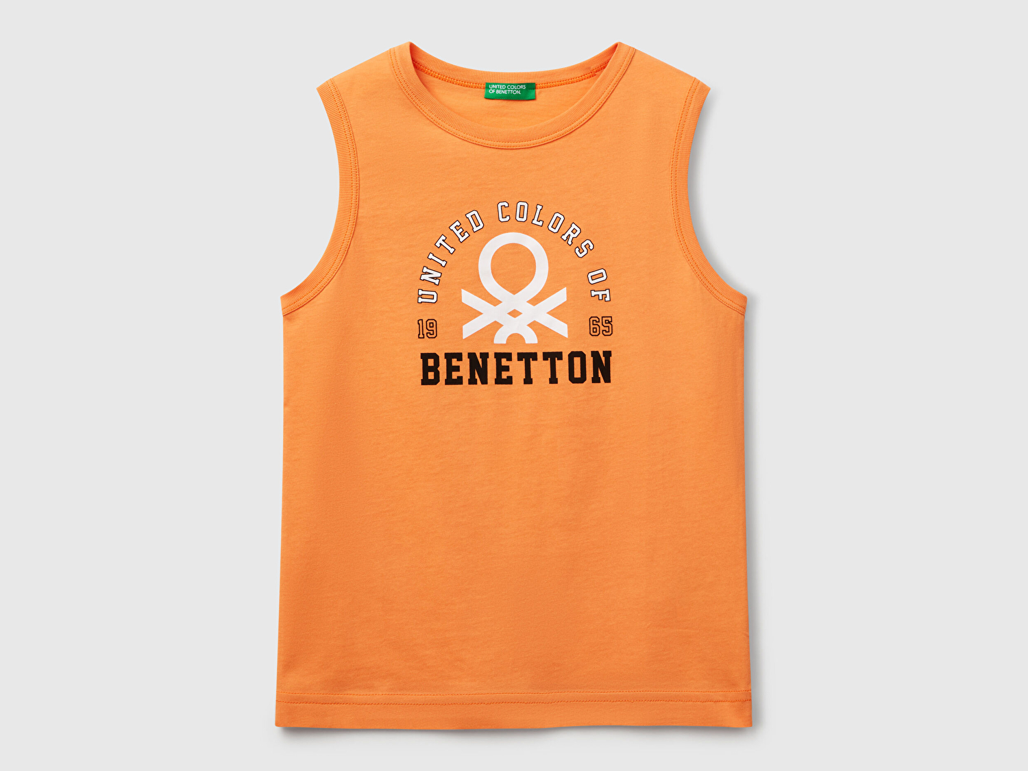 Benetton Erkek Çocuk Turuncu Benetton Logo Baskılı Atlet