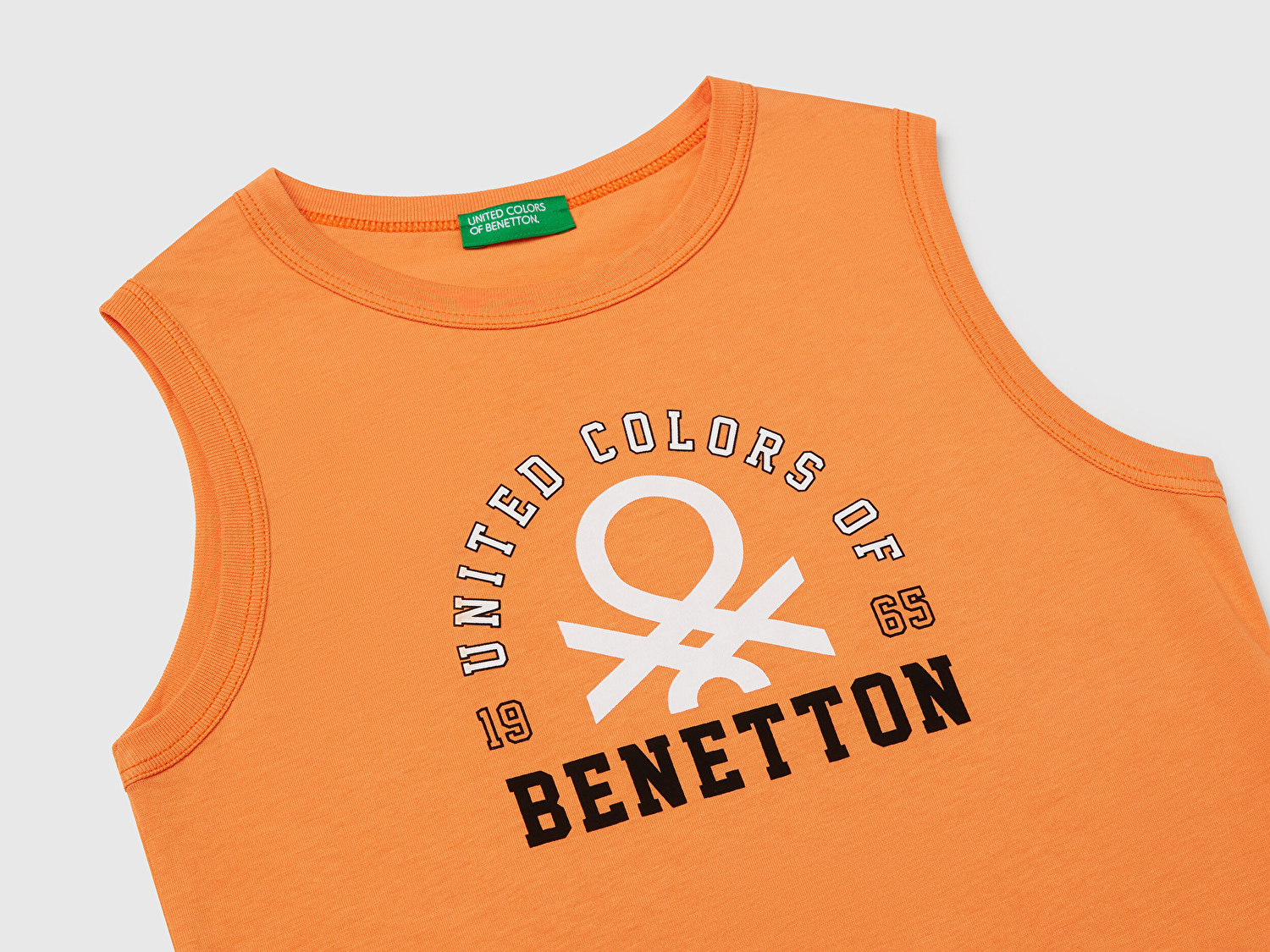 Benetton Erkek Çocuk Turuncu Benetton Logo Baskılı Atlet