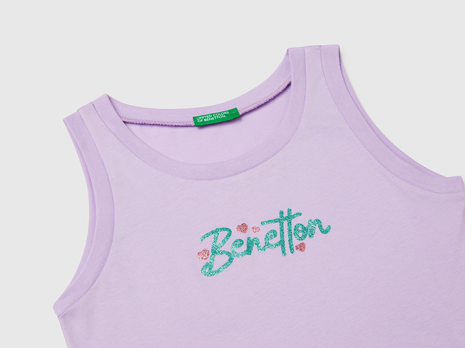 Benetton Kız Çocuk Lila Simli Benetton Logo Baskılı Atlet