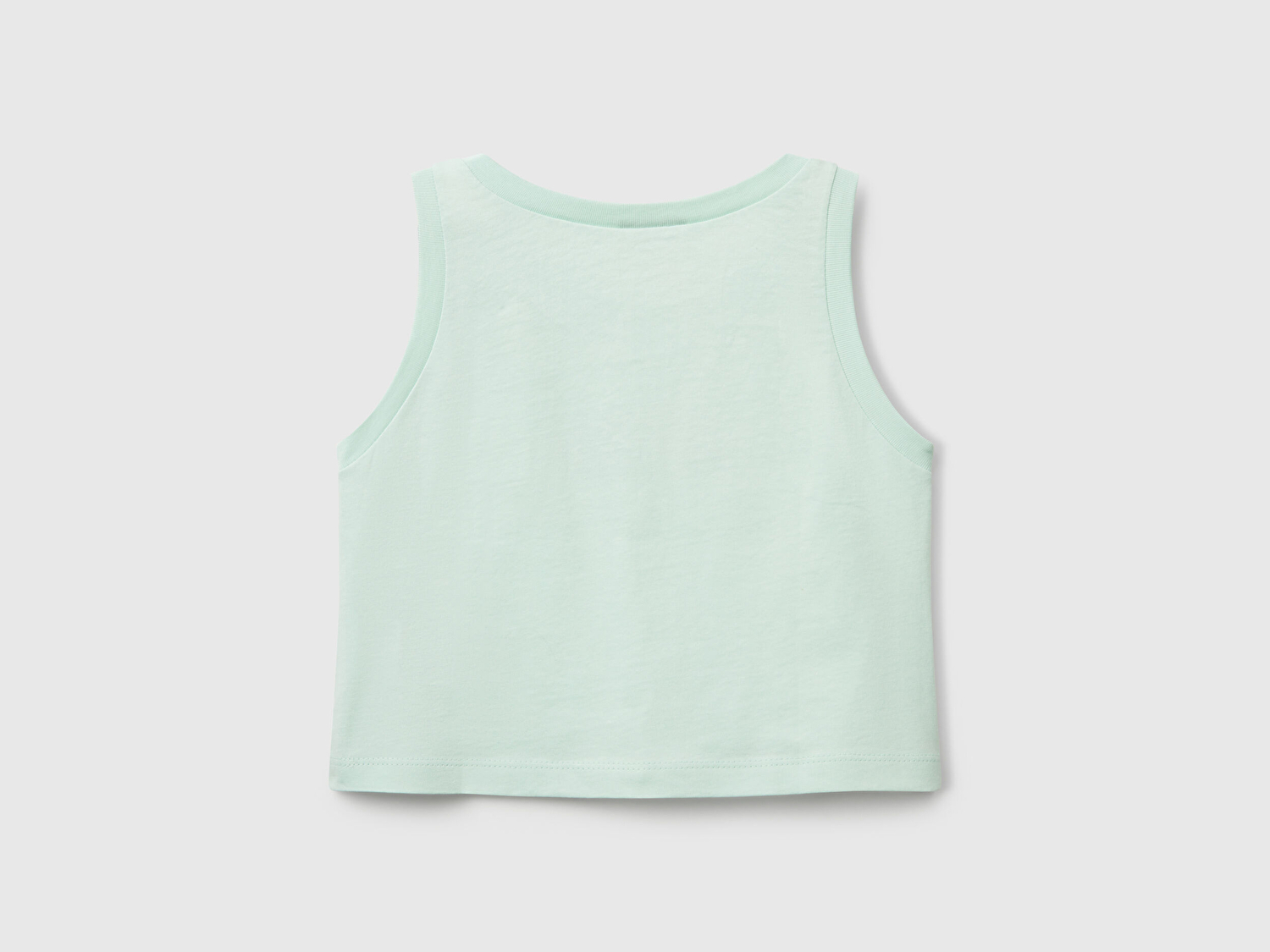 Benetton Kız Çocuk Su Yeşili Simli Benetton Logo Baskılı Atlet