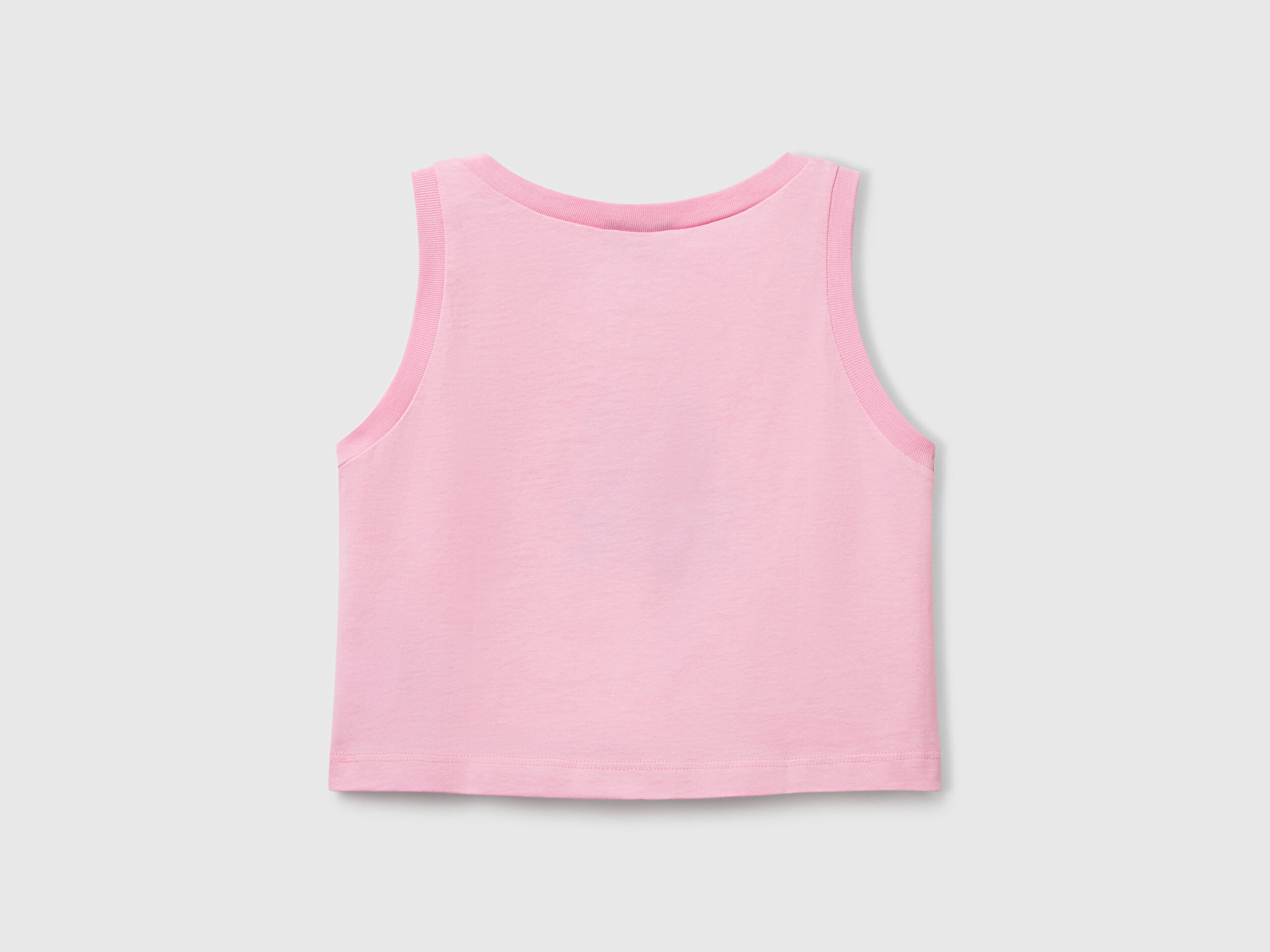 Benetton Kız Çocuk Pembe Simli Benetton Logo Baskılı Atlet