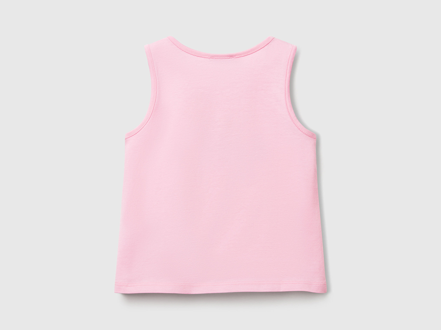 Benetton Kız Bebek Pembe Simli Benetton Logo Baskılı Atlet