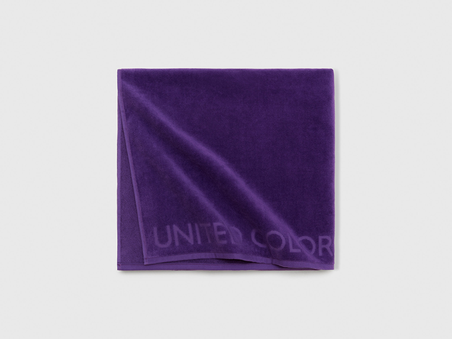 Benetton Unisex Mor %100 Koton Logolu Plaj Havlusu