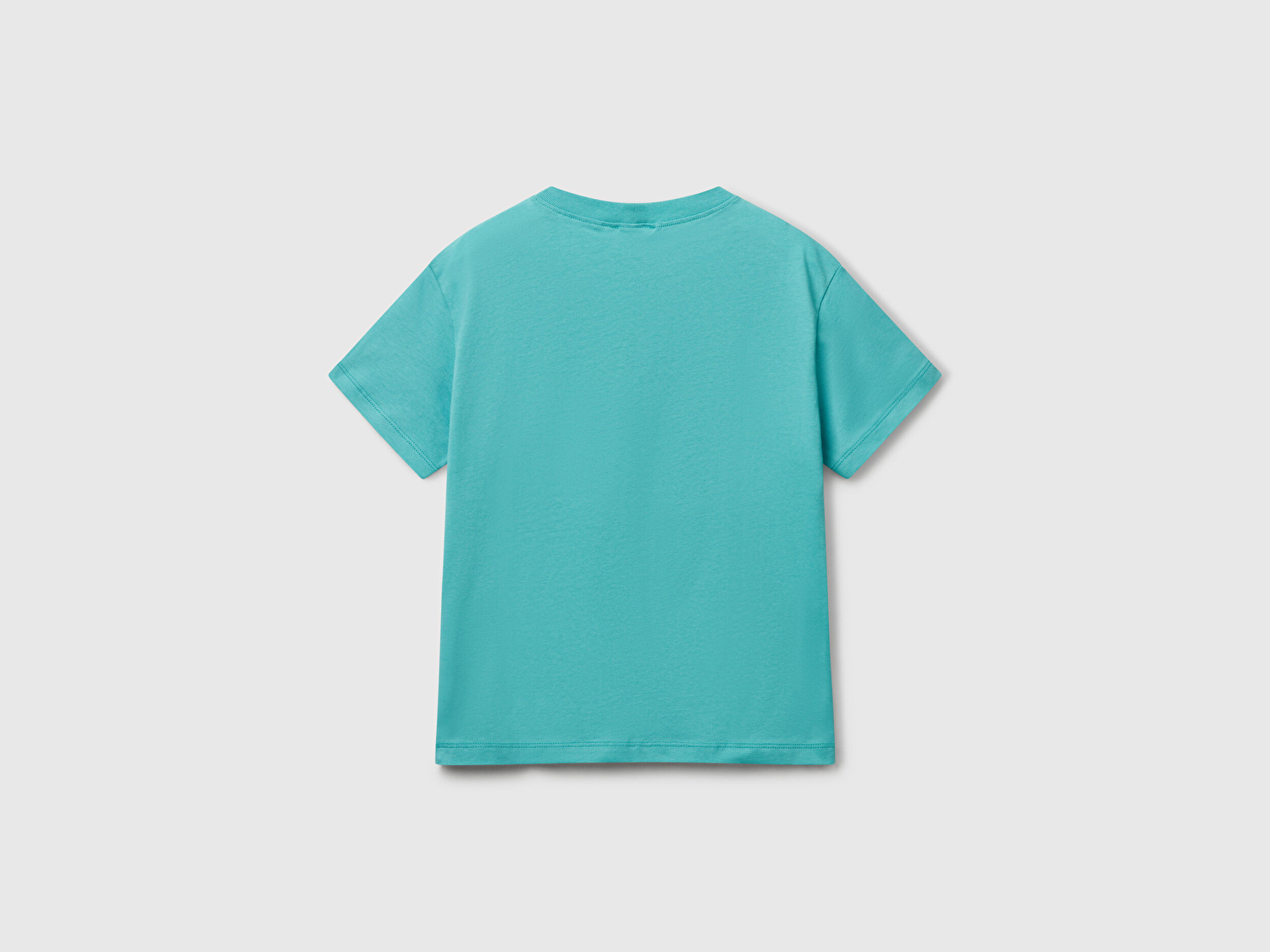 Benetton Erkek Çocuk Mint Yeşili Slogan Baskılı T-Shirt