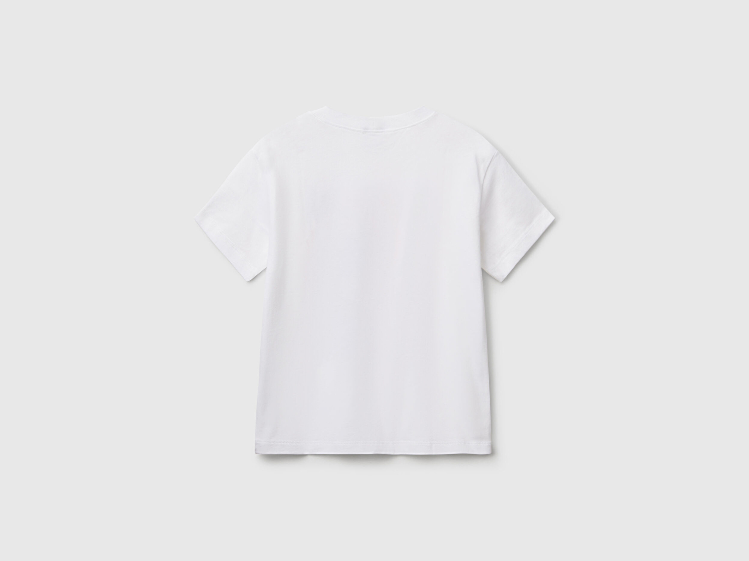 Benetton Erkek Çocuk Beyaz Slogan Baskılı T-Shirt