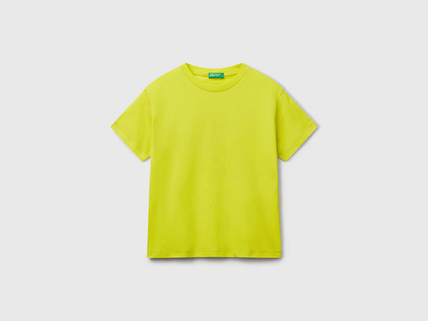 Benetton Erkek Çocuk Sarı Slogan Baskılı T-Shirt