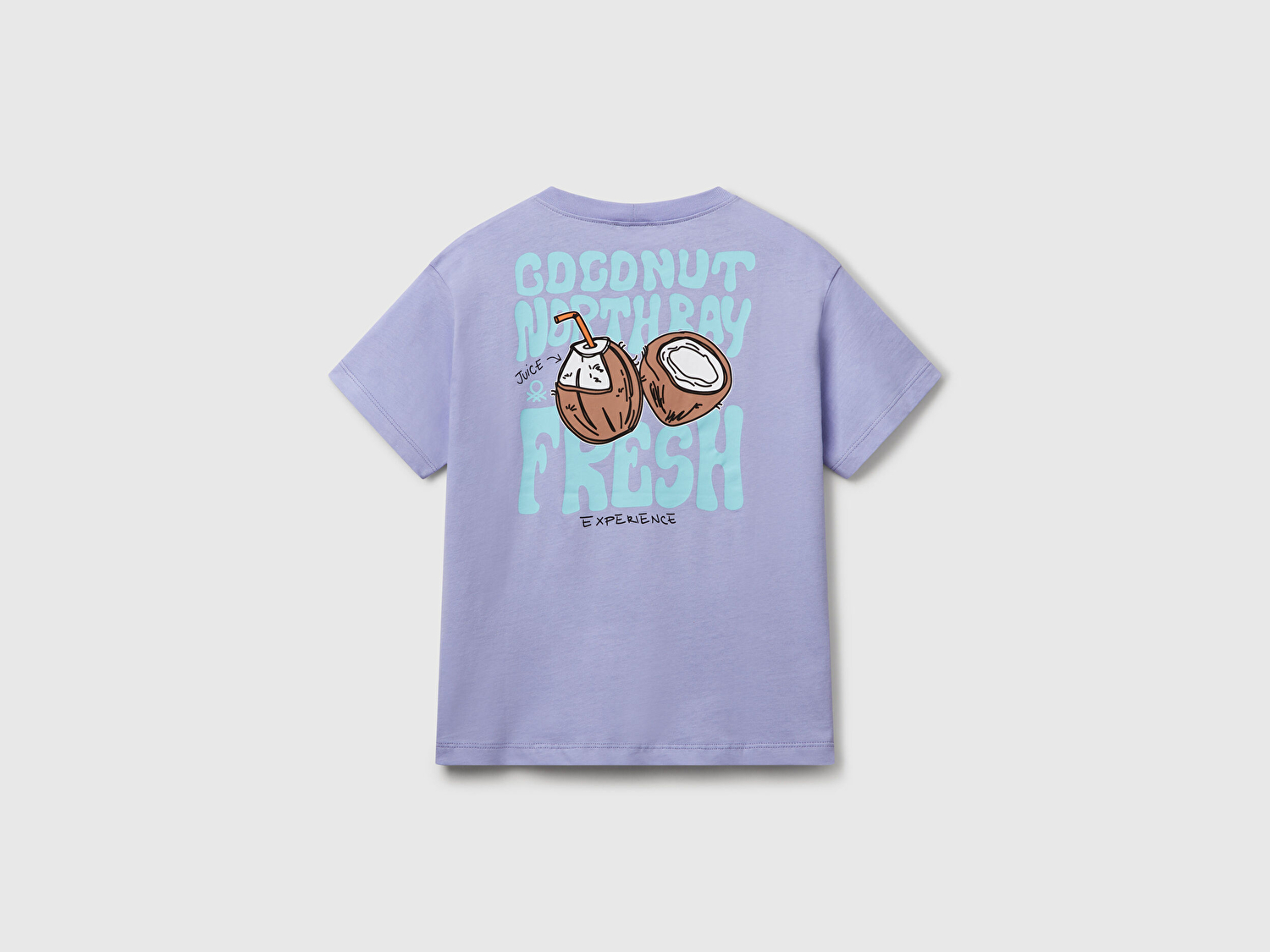 Benetton Erkek Çocuk Mor Slogan Baskılı T-Shirt
