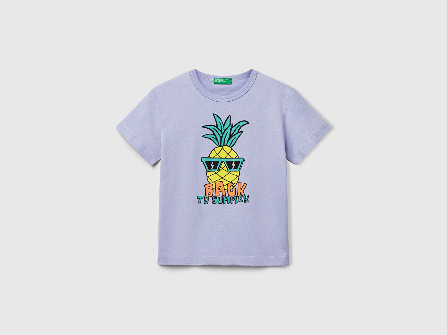 Benetton Erkek Bebek Mor Ananas Bakılı T-Shirt