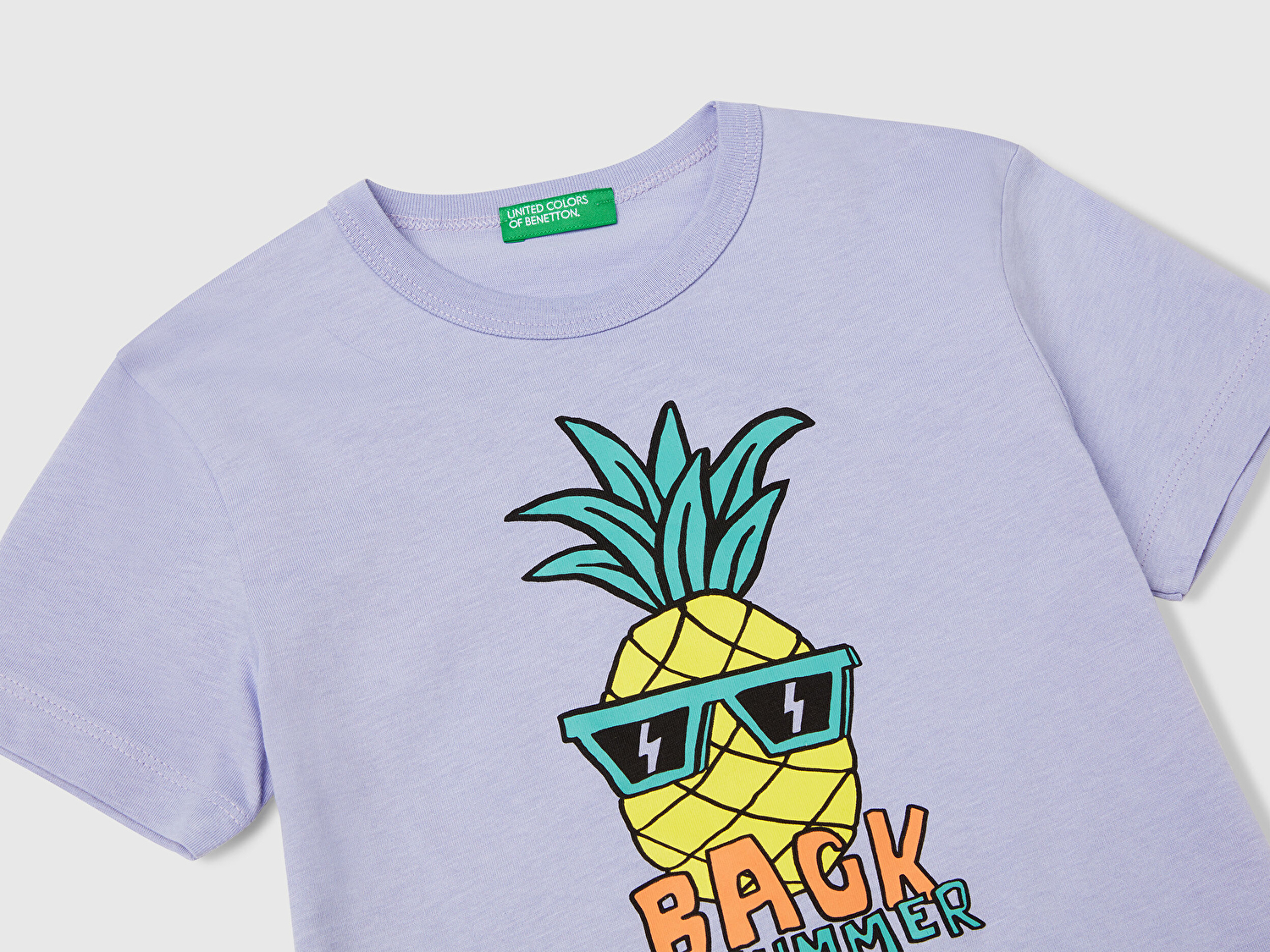 Benetton Erkek Bebek Mor Ananas Bakılı T-Shirt