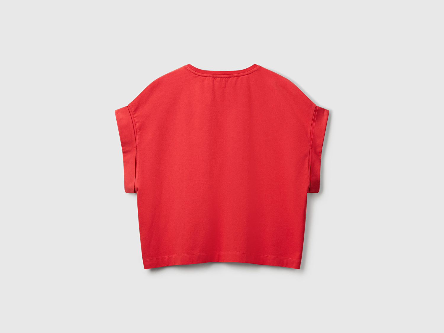 Benetton Kadın Mercan Dantel Detaylı Kısa Kol Esnek T-Shirt
