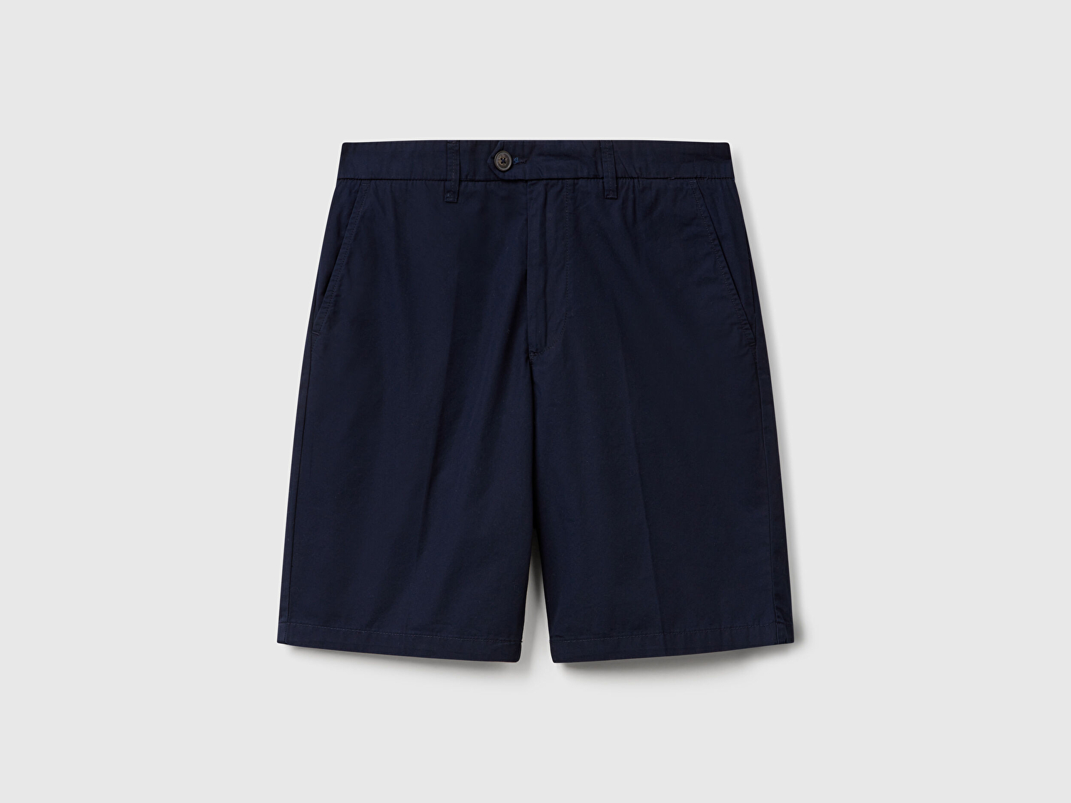 Benetton Erkek Lacivert %100 Koton Paraşüt Kumaş Bermuda Şort