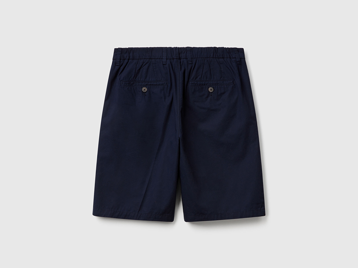 Benetton Erkek Lacivert %100 Koton Paraşüt Kumaş Bermuda Şort