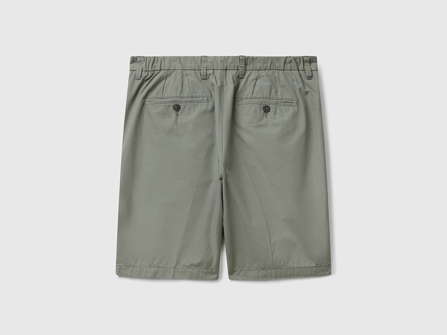 Benetton Erkek Soluk Yeşil %100 Koton Paraşüt Kumaş Bermuda Şort