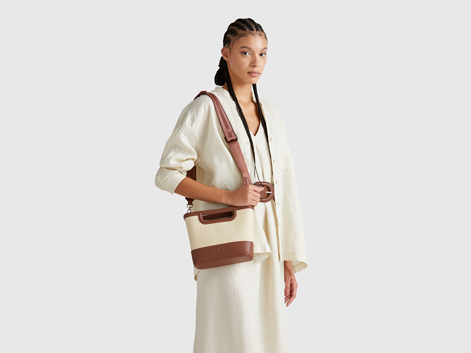 Benetton Kadın Kahverengi Mini Tote Çanta