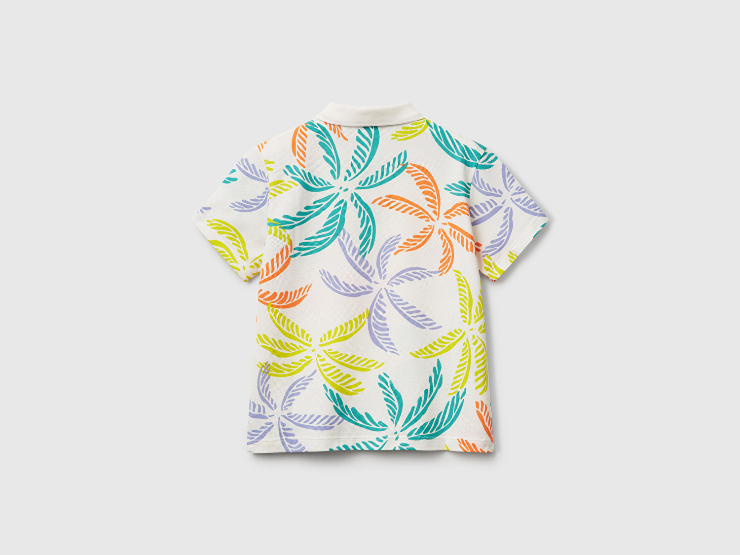 Benetton Erkek Çocuk Renkli Mix Desenli Logo Etiketli Polo T-Shirt