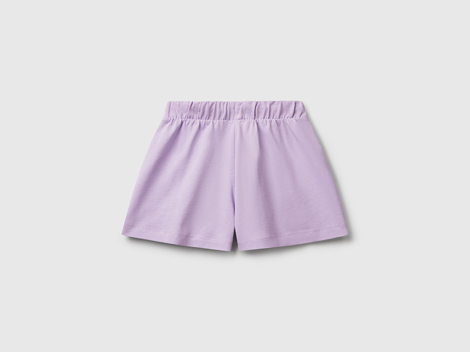 Benetton Kız Çocuk Lila Logo İşlemeli Beli İpli Şort