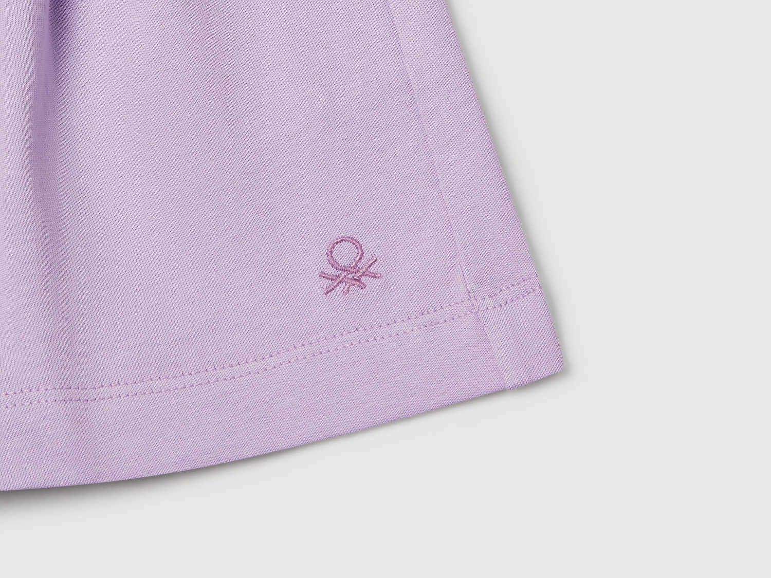 Benetton Kız Çocuk Lila Logo İşlemeli Beli İpli Şort